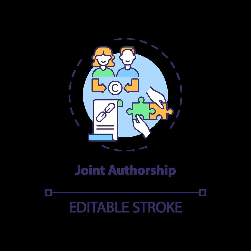 Joint authorship concept icon vector