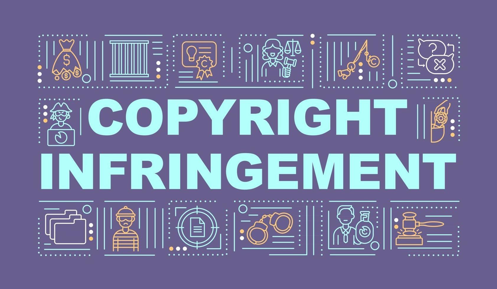 Copyright infringement word concepts banner vector