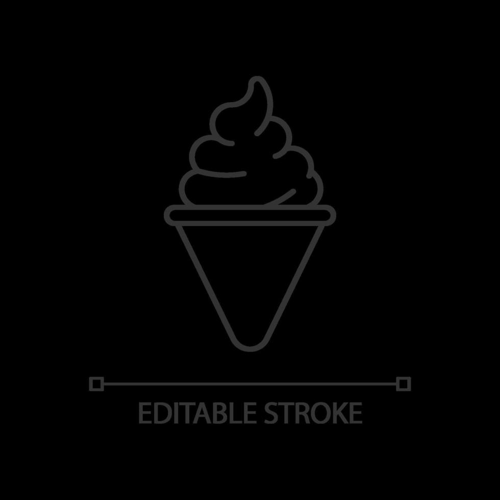Ice cream cone linear icon vector