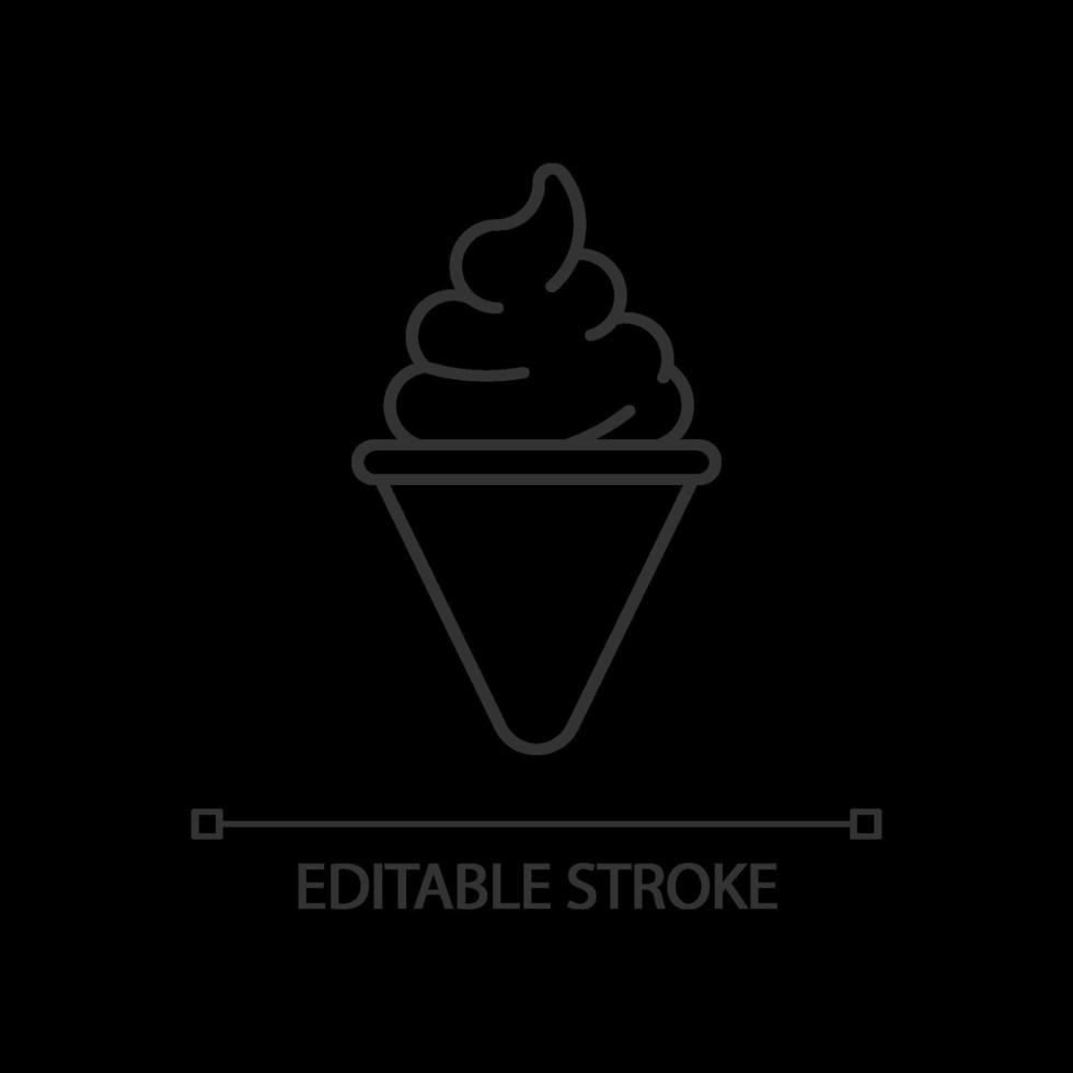 Ice cream cone linear icon vector