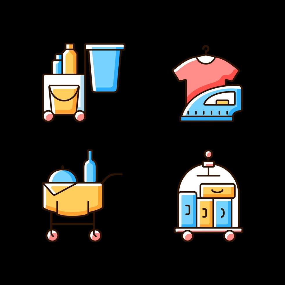 Hotel services RGB color icons set vector