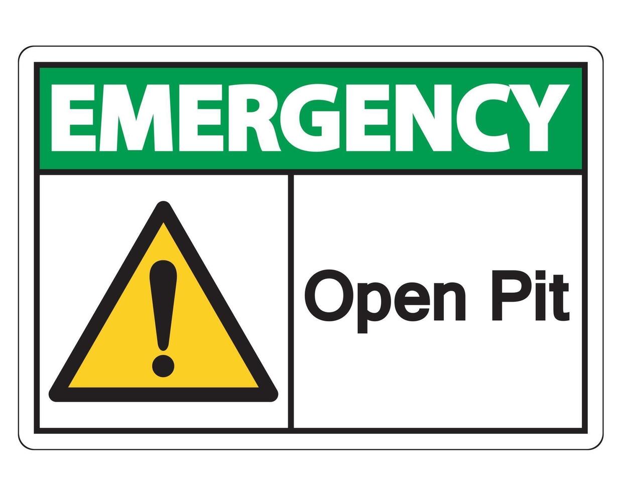 Emergency Open Pit Symbol Sign vector