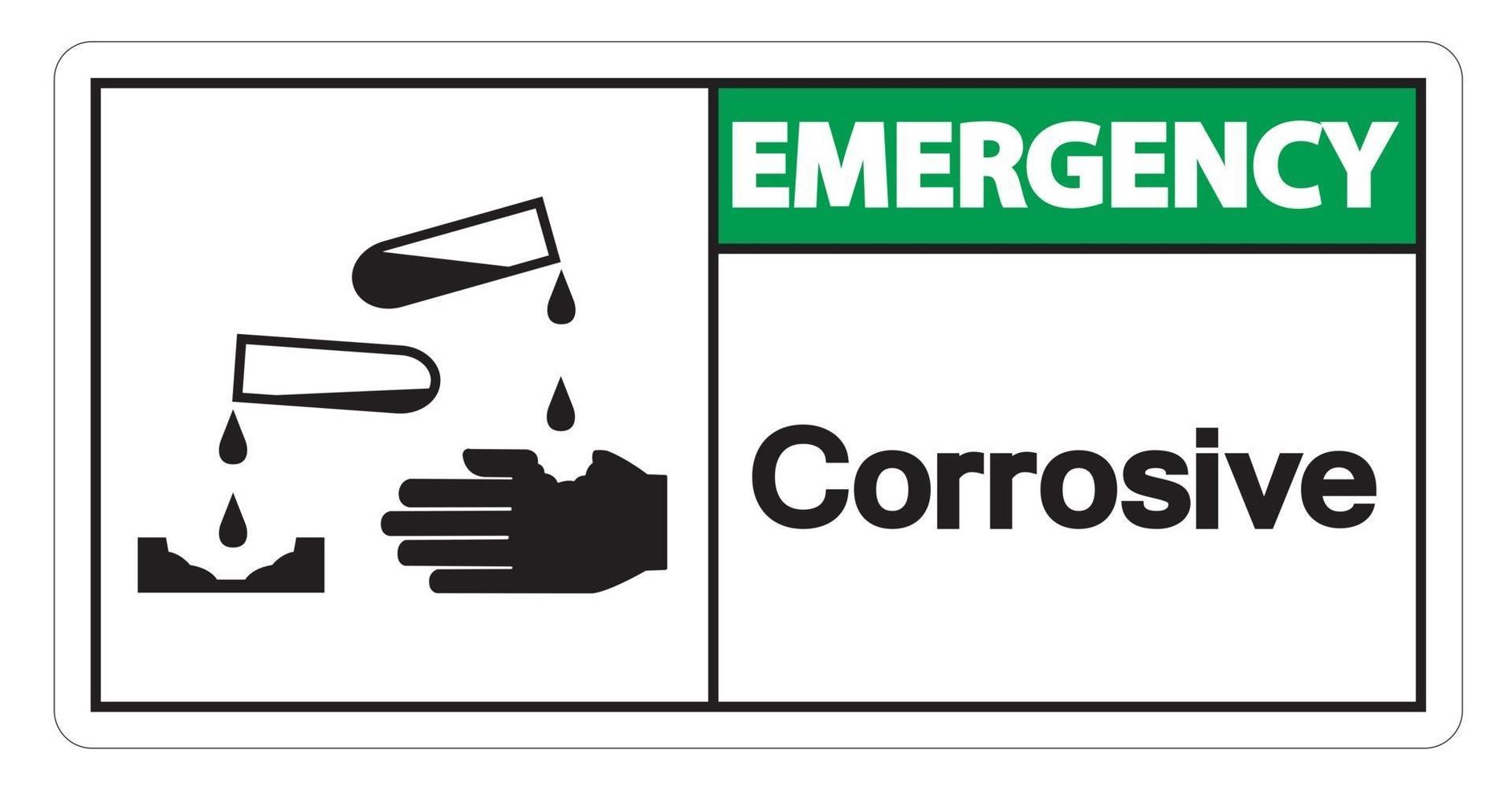 Emergency Corrosive Symbol Sign on white background vector