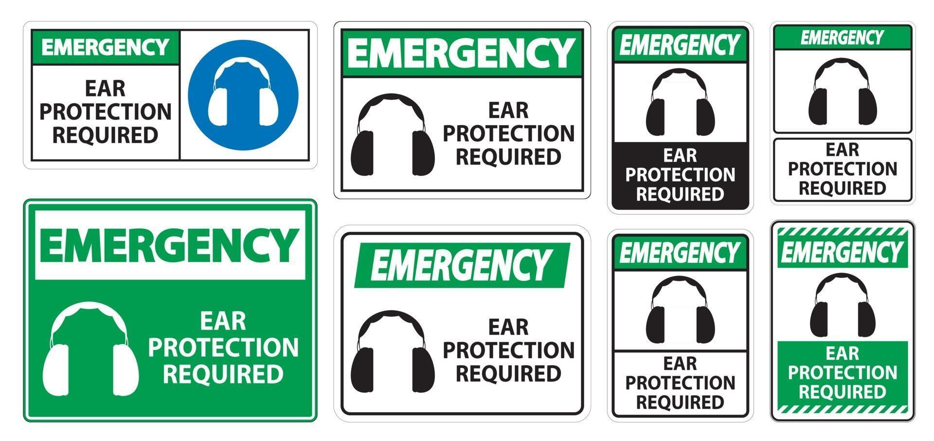 Emergency Ear Protection Required Symbol vector