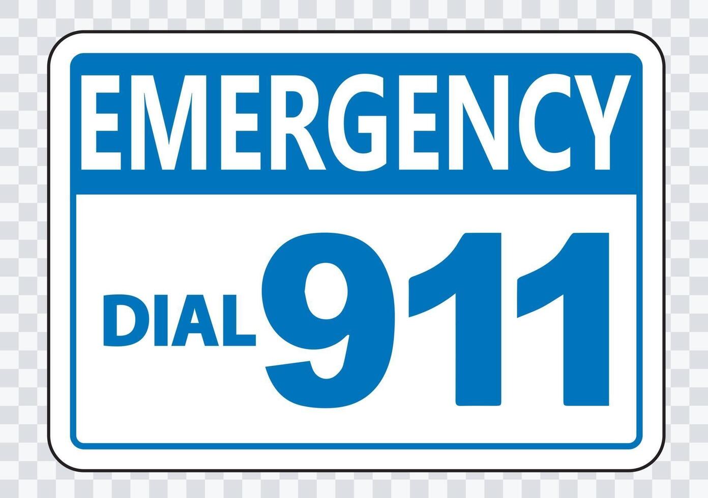 Emergency Call 911 Sign on transparent background vector