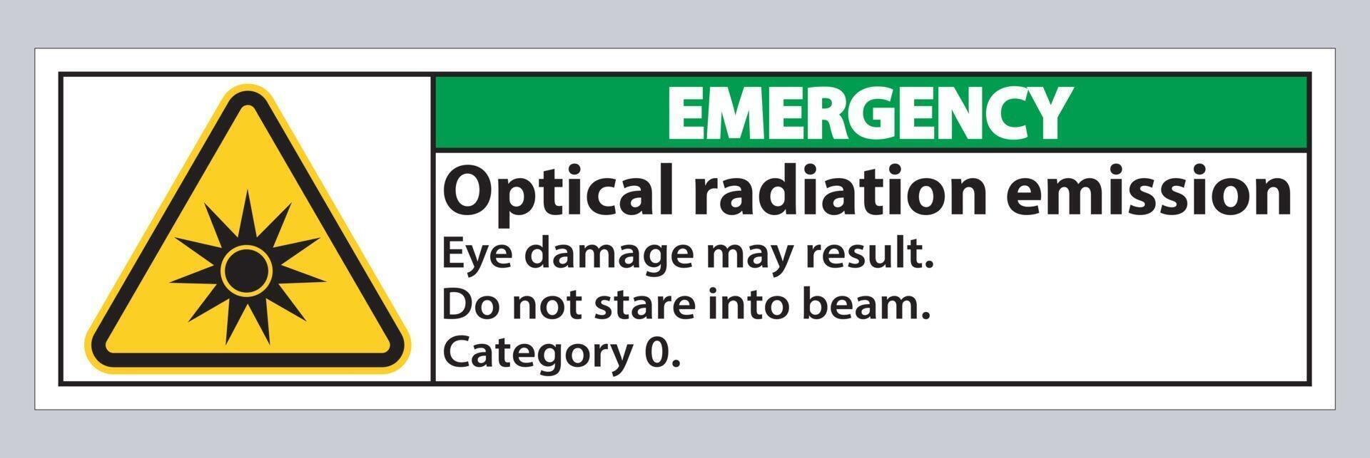 Emergency Sign Optical radiation emission Symbol Sign Isolate on White Background vector