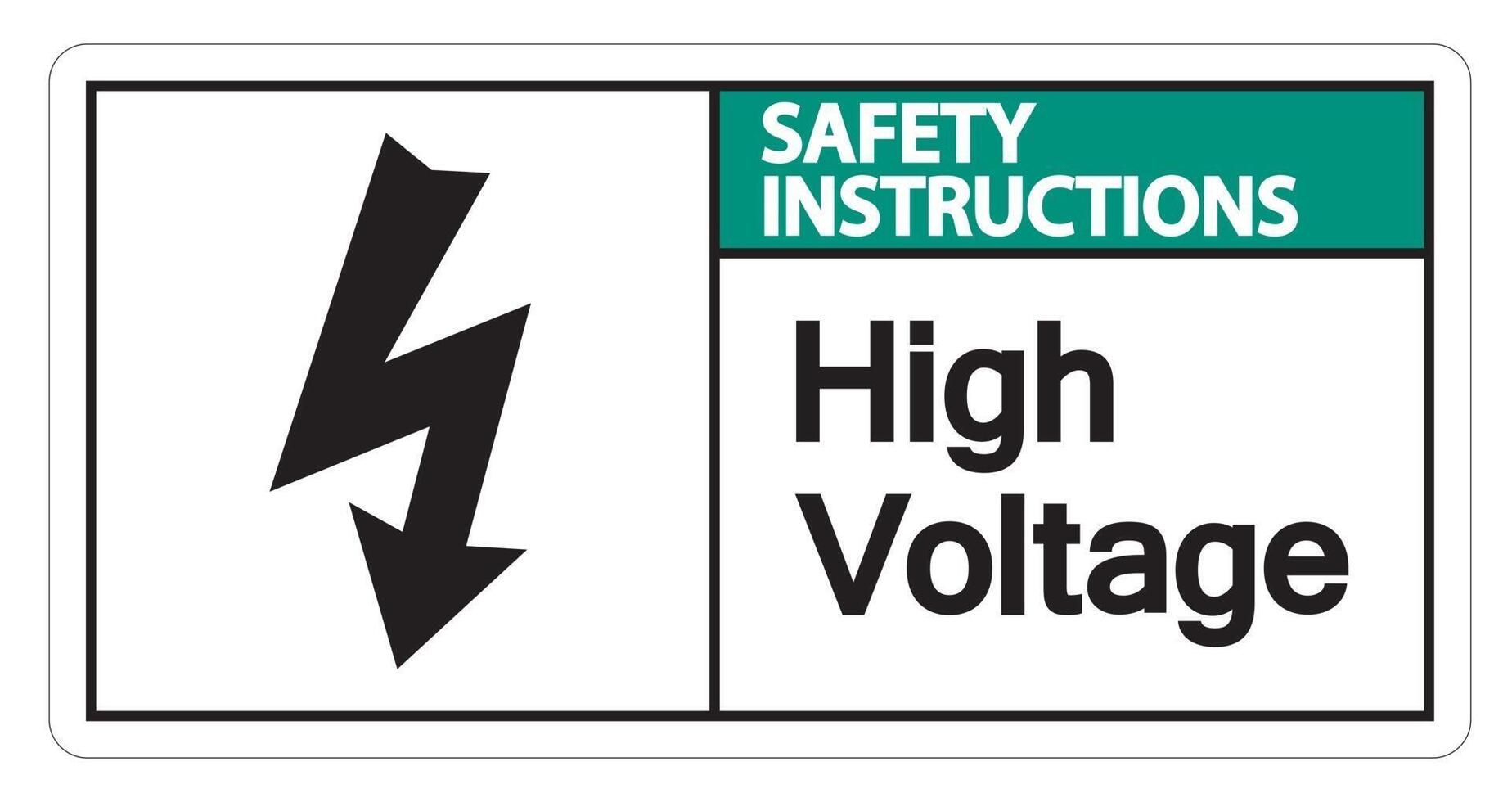 Safety instructions high voltage sign on white background vector