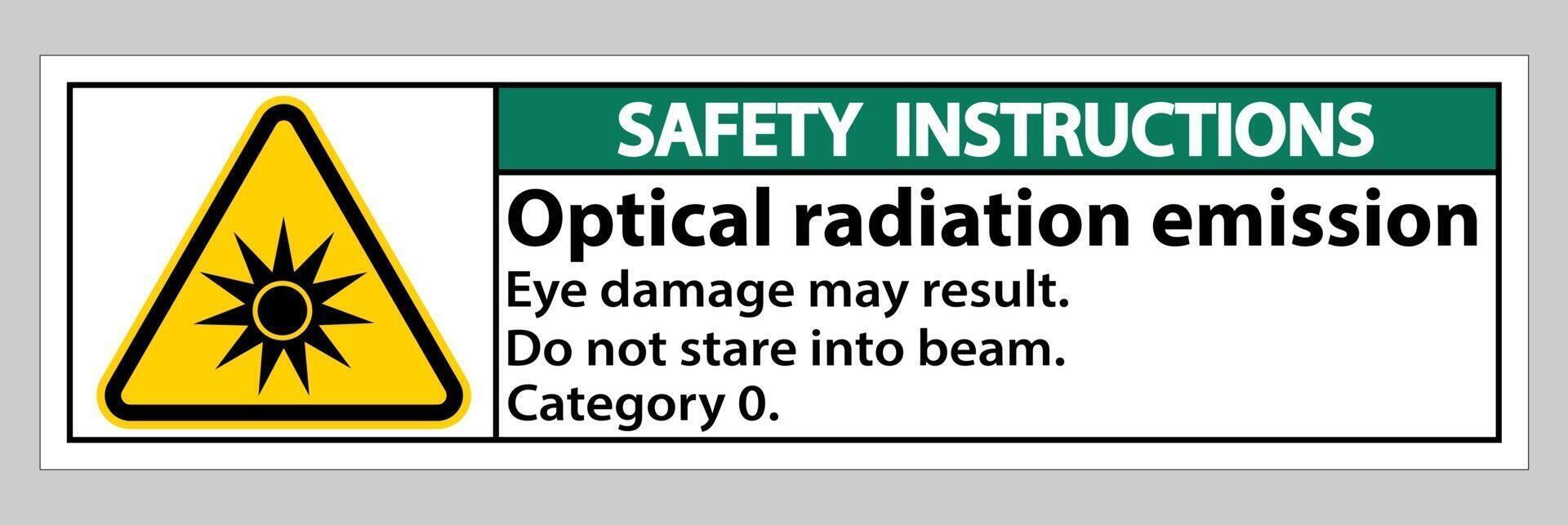 Safety Instructions Sign Optical radiation emission Symbol Sign Isolate on White Background vector