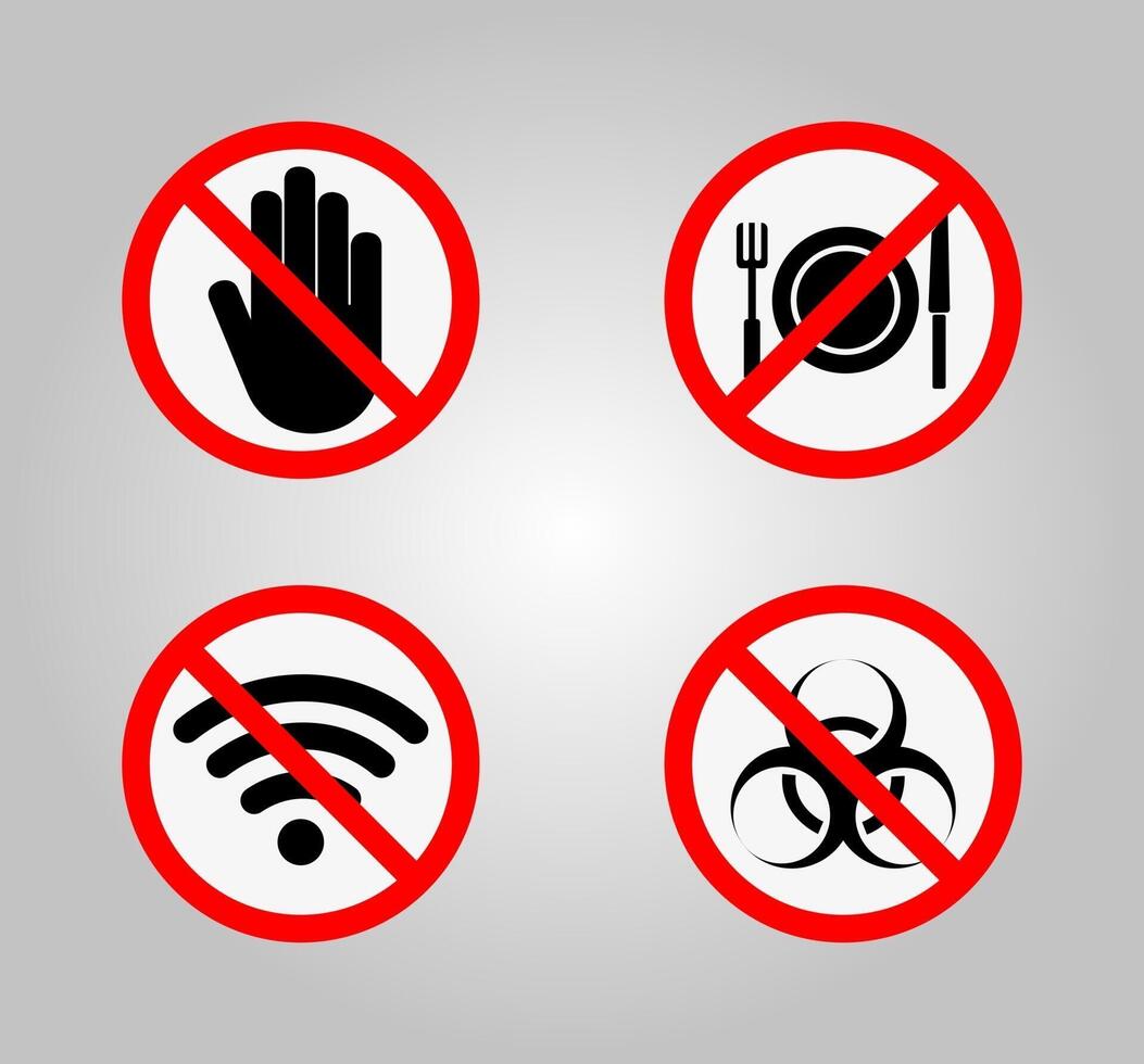 Prohibition Signs and Various warning sign vector