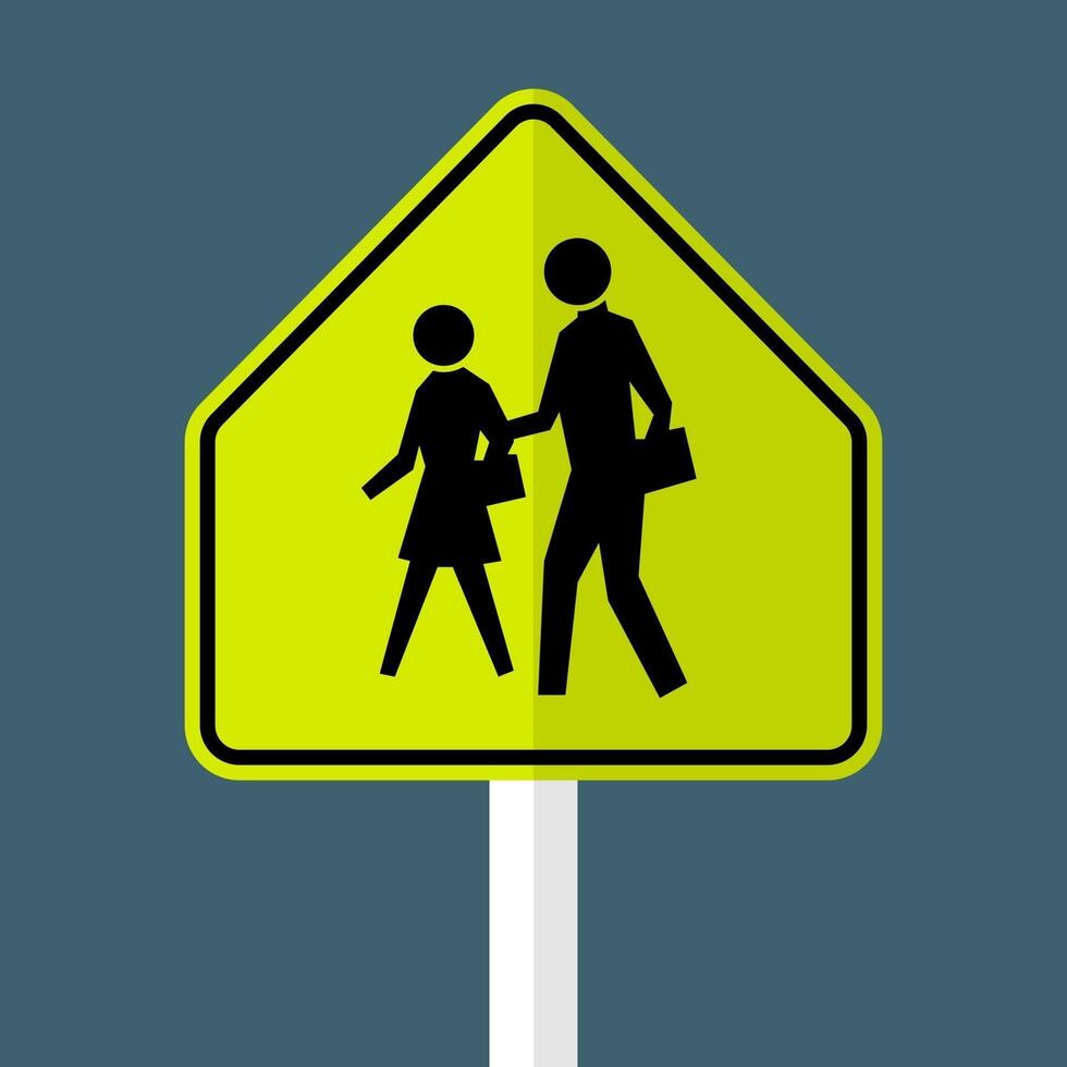 School Zone Sign on white background vector