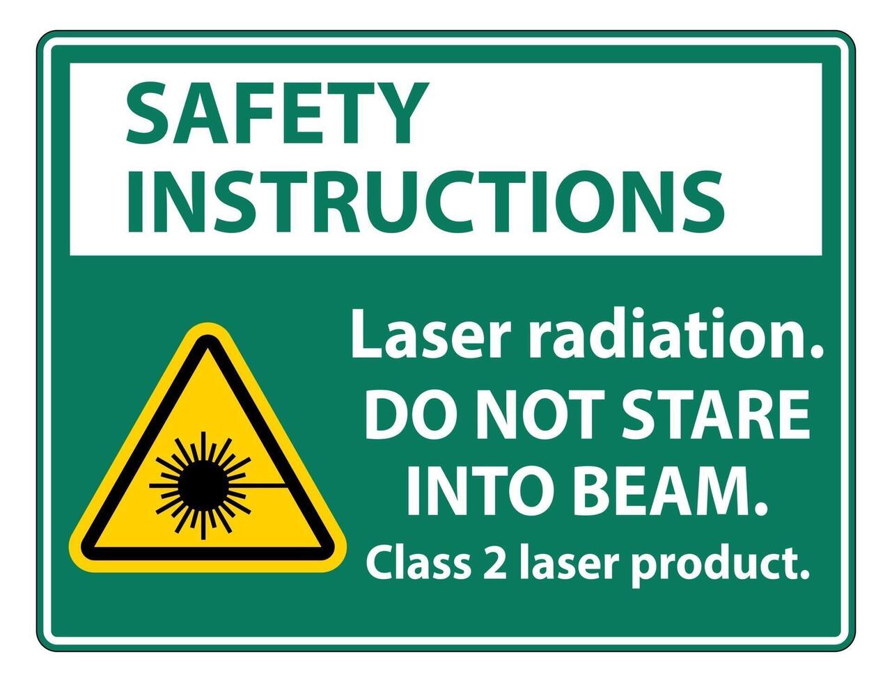 Instrucciones de seguridad Radiación láser No mire directamente al rayo Producto láser de clase 2 vector