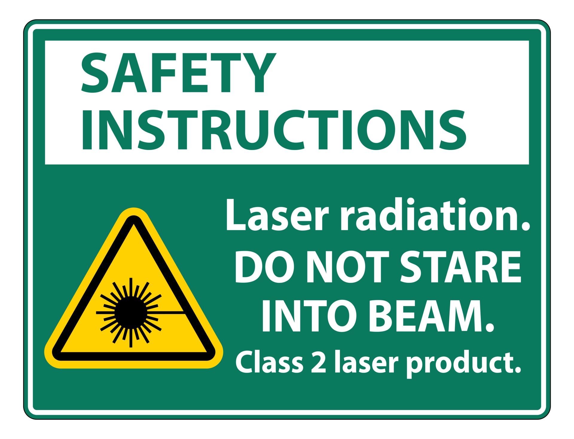 Safety Instructions Laser radiation do not stare into beam class 2