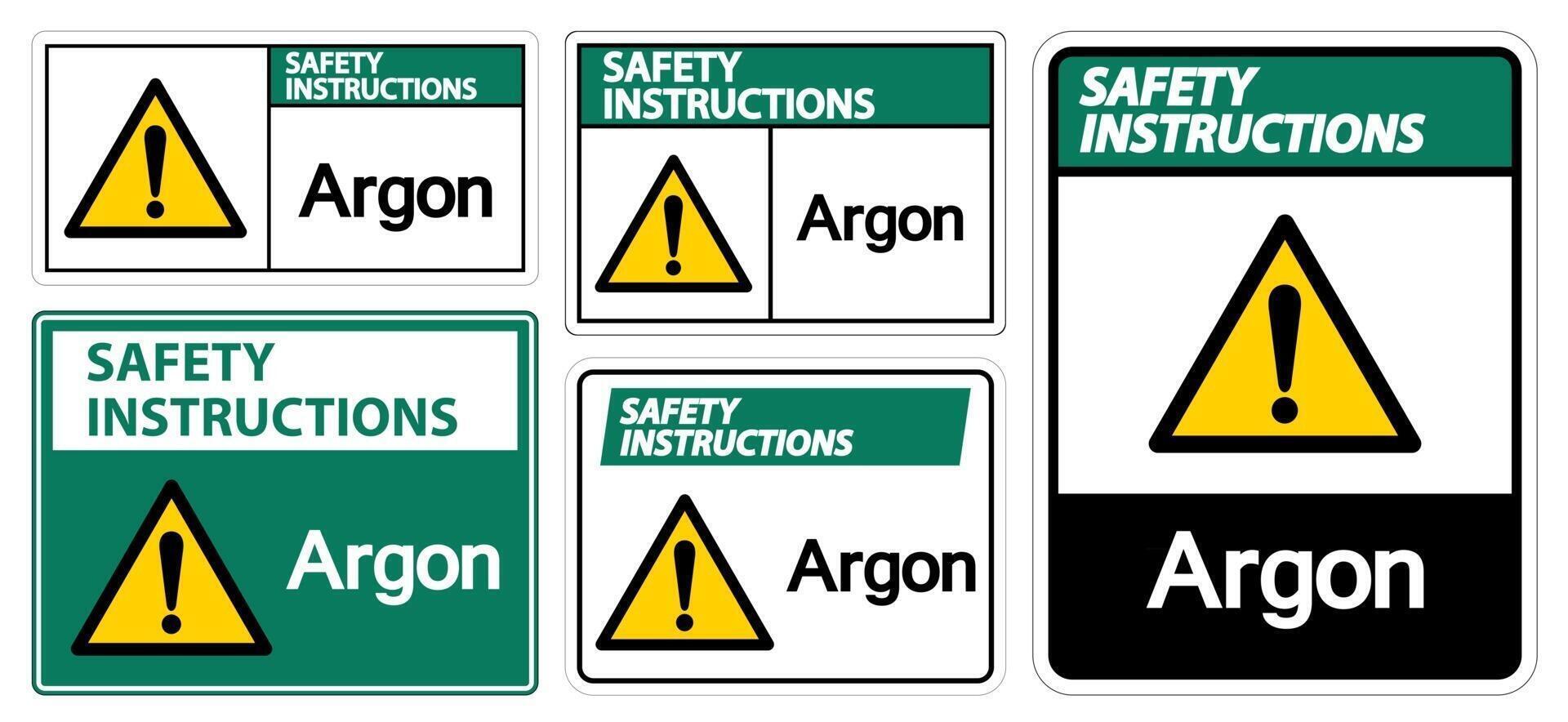 Safety Instructions Argon Symbol vector