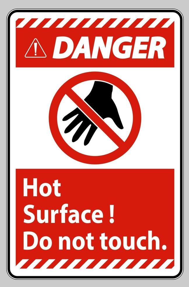 Danger Sign Hot Surface Do Not Touch On White Background vector