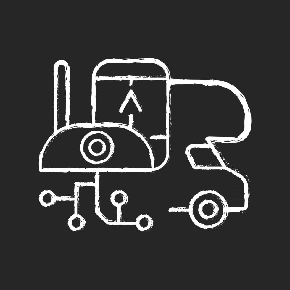 RV electronics chalk white icon on black background vector