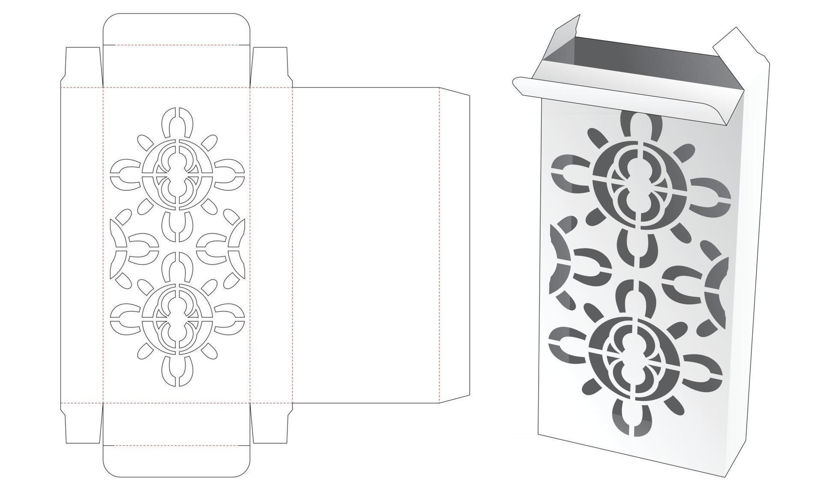 Tin packaging box with mandala stencil die cut template vector