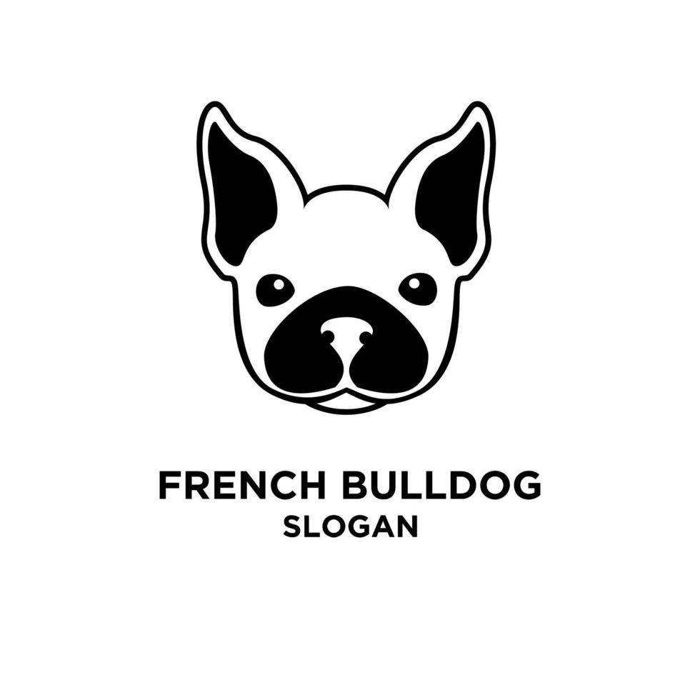 cute french bulldog head vector logo icon pattern template design