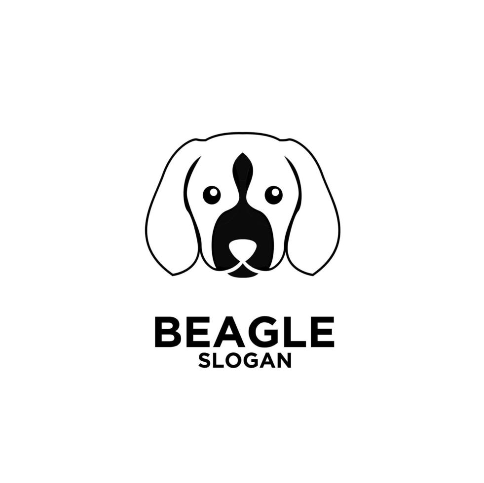 cute beagle dog head vector logo pattern template design