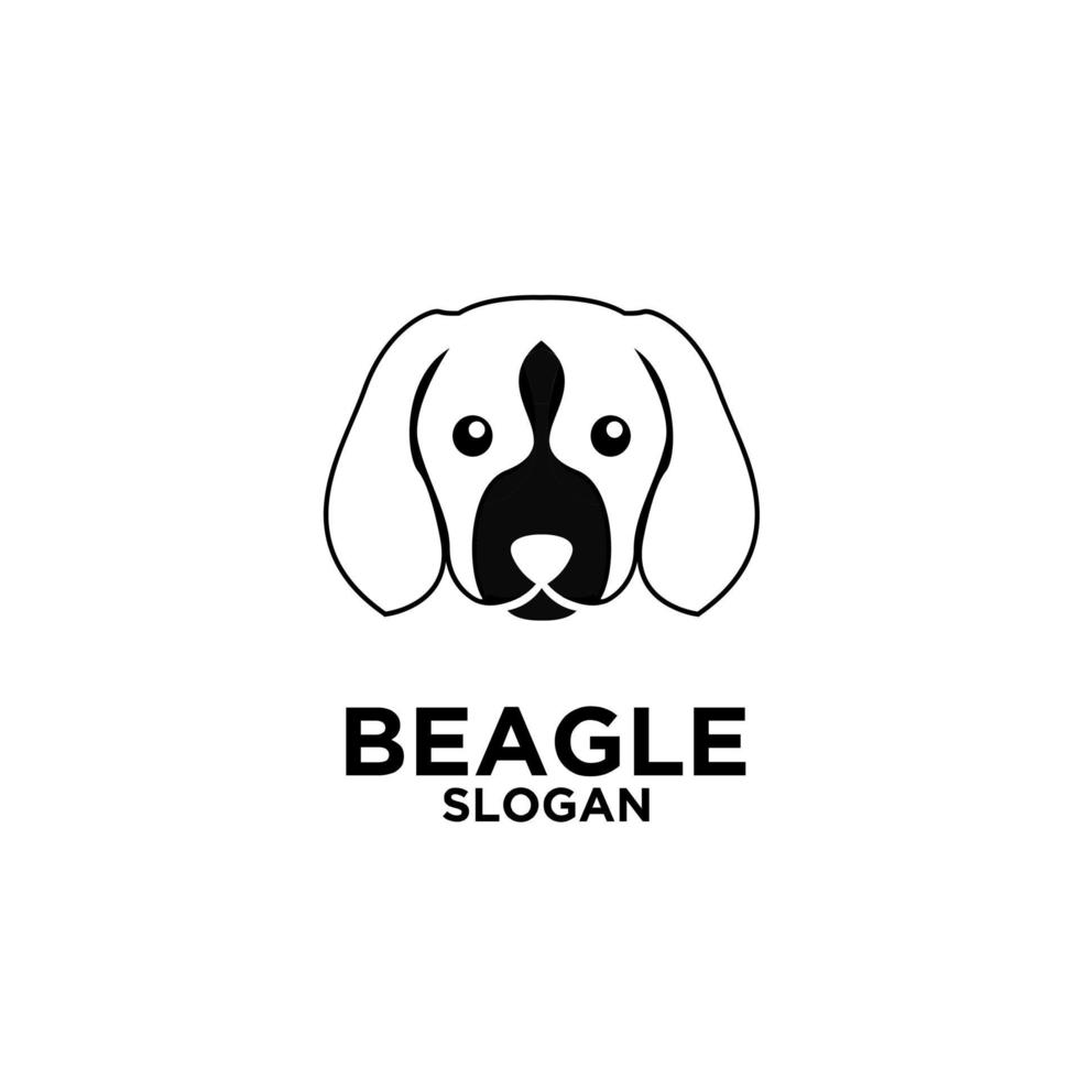 Diseño de plantilla de patrón de logotipo de vector de cabeza de perro beagle lindo