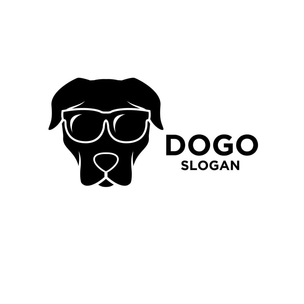 Dogo argentino cabeza de perro vector logo icono diseño ilustración