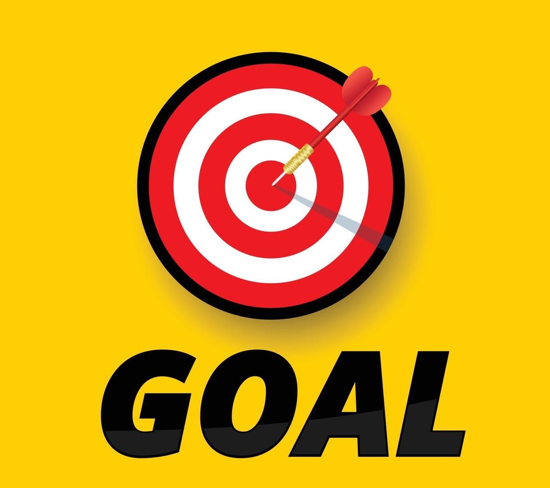 Arrow hitting the target and Goal concept vector