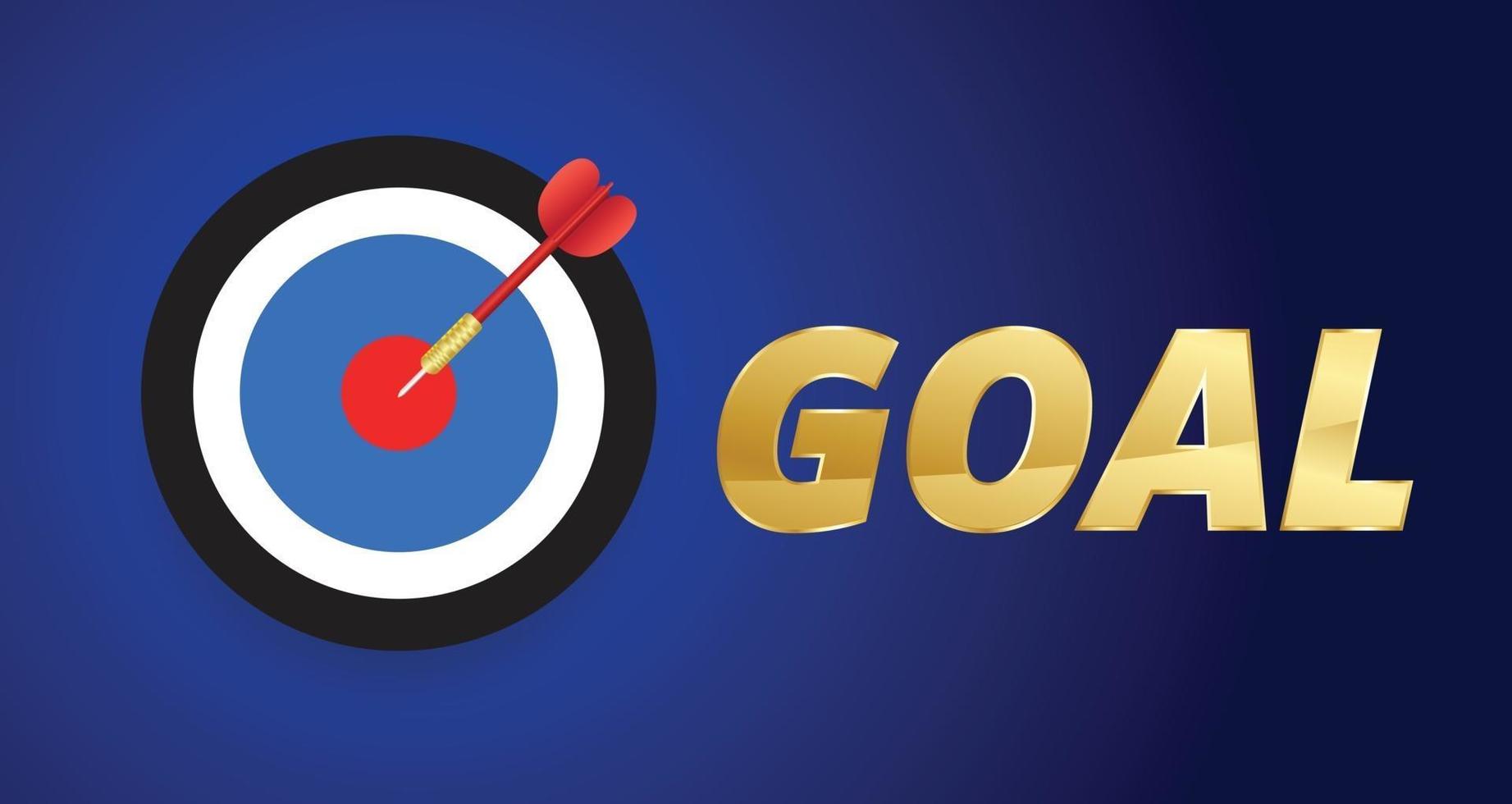Arrow hitting the target and Goal concept vector