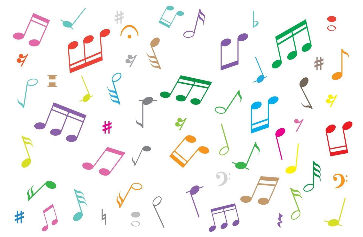 Musical Notes on White Background vector