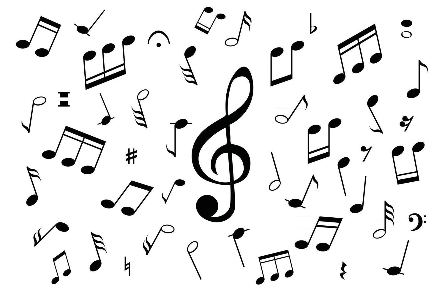 Musical Notes on White Background vector