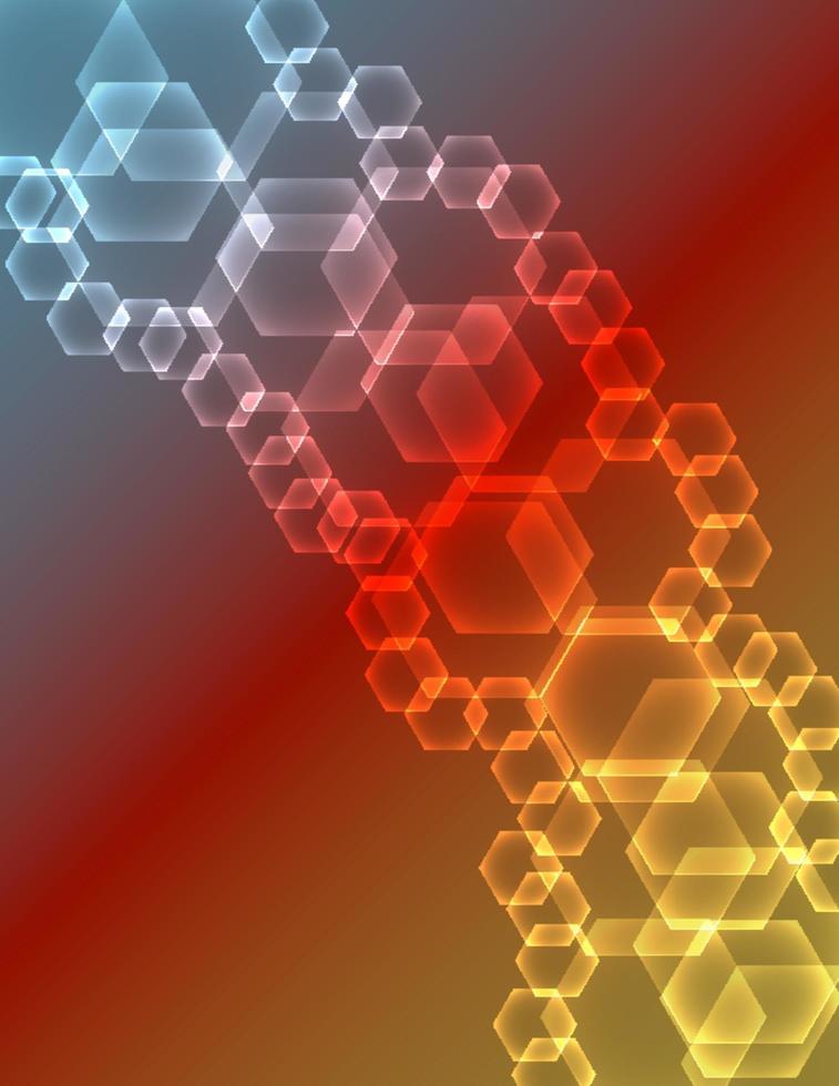 Fondo abstracto de hexágonos brillantes vector