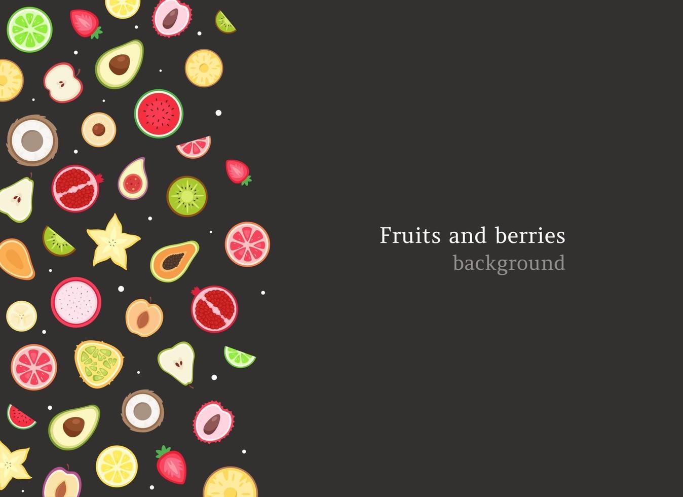 Fruits and berries background vector