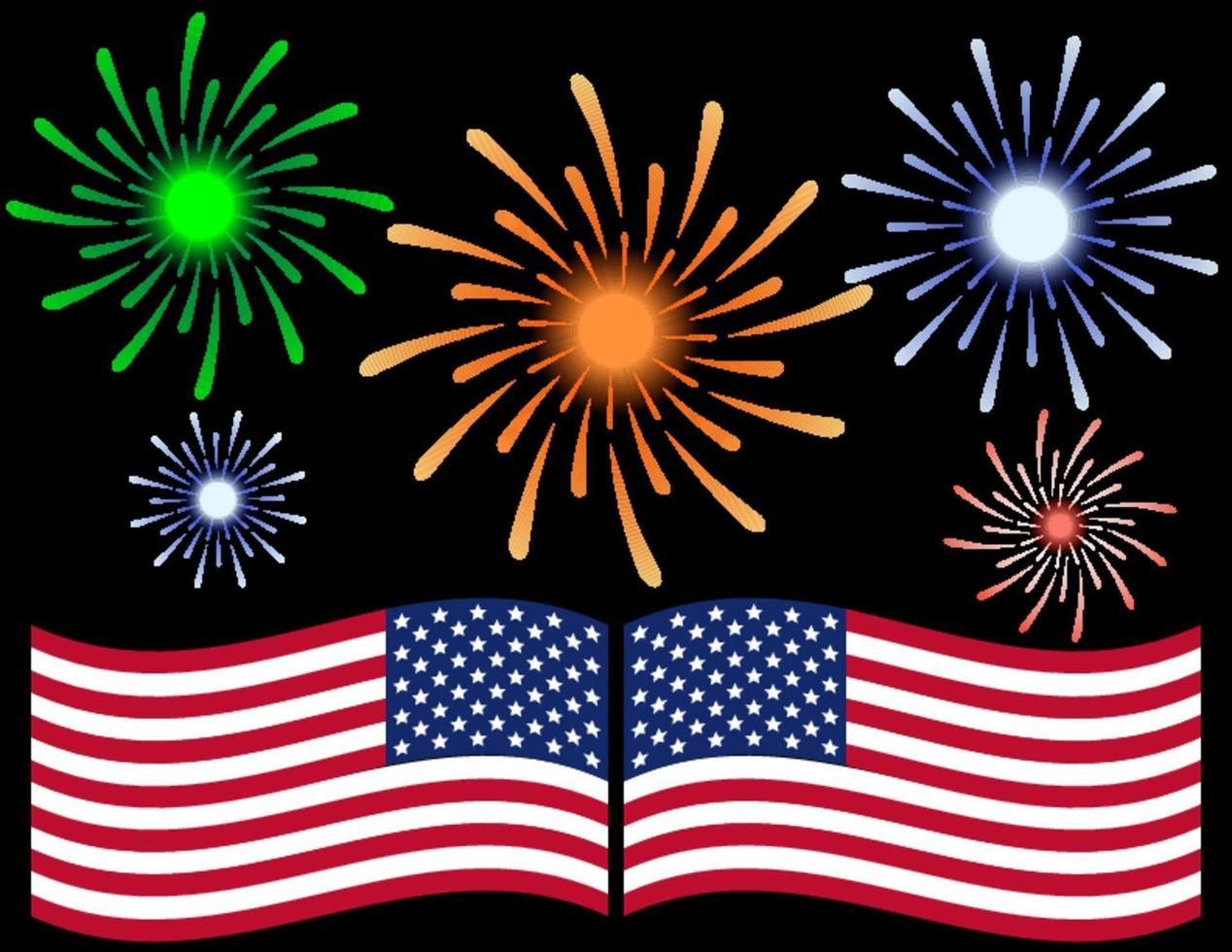 Fourth of July Fireworks Background vector