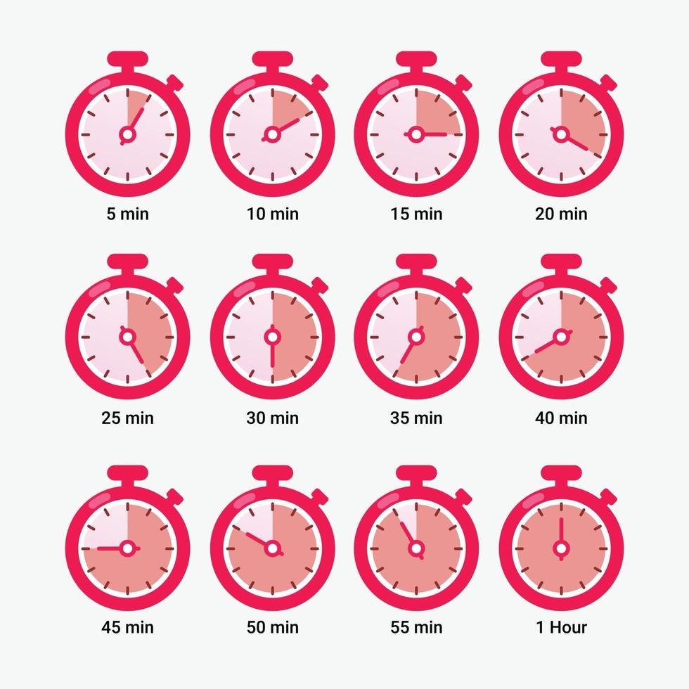 Countdown timer with five minutes interval vector illustration 2390679
