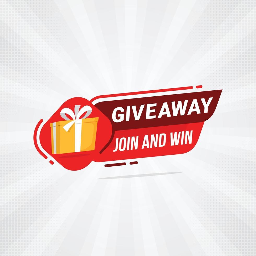 Giveaway banner announcement of competition with loudspeaker vector