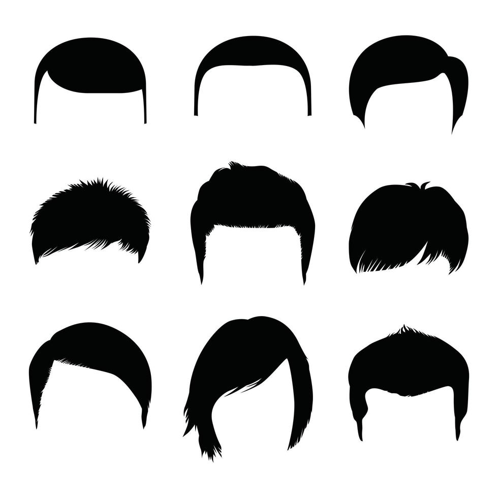 Peinado masculino de diferentes formas aislado sobre fondo blanco. vector