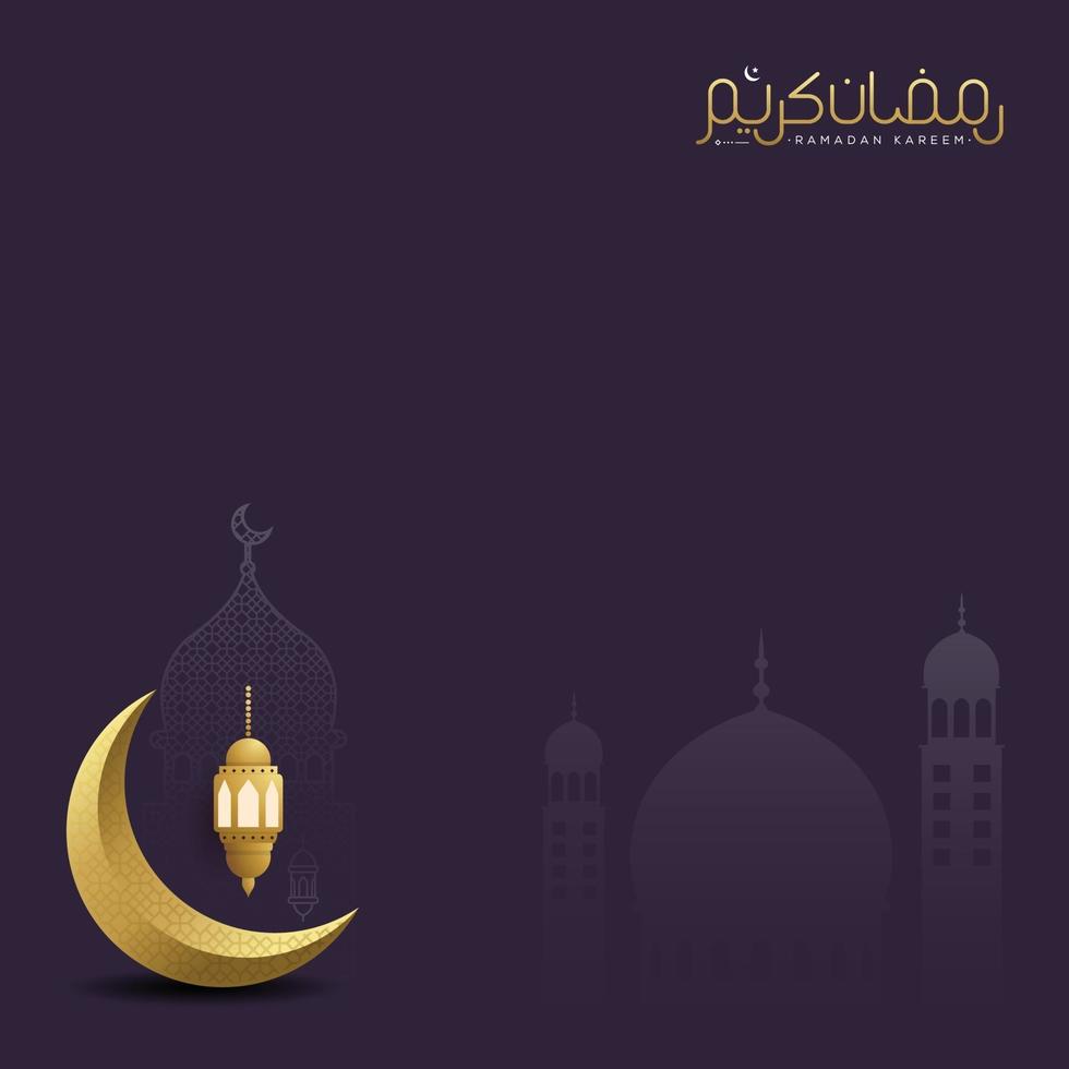 Ramadan kareem arabic calligraphy greeting card vector