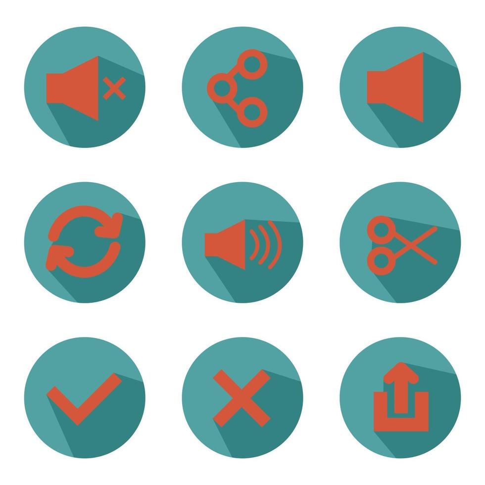 Flat Essential SymbolIcon Vector Design Set