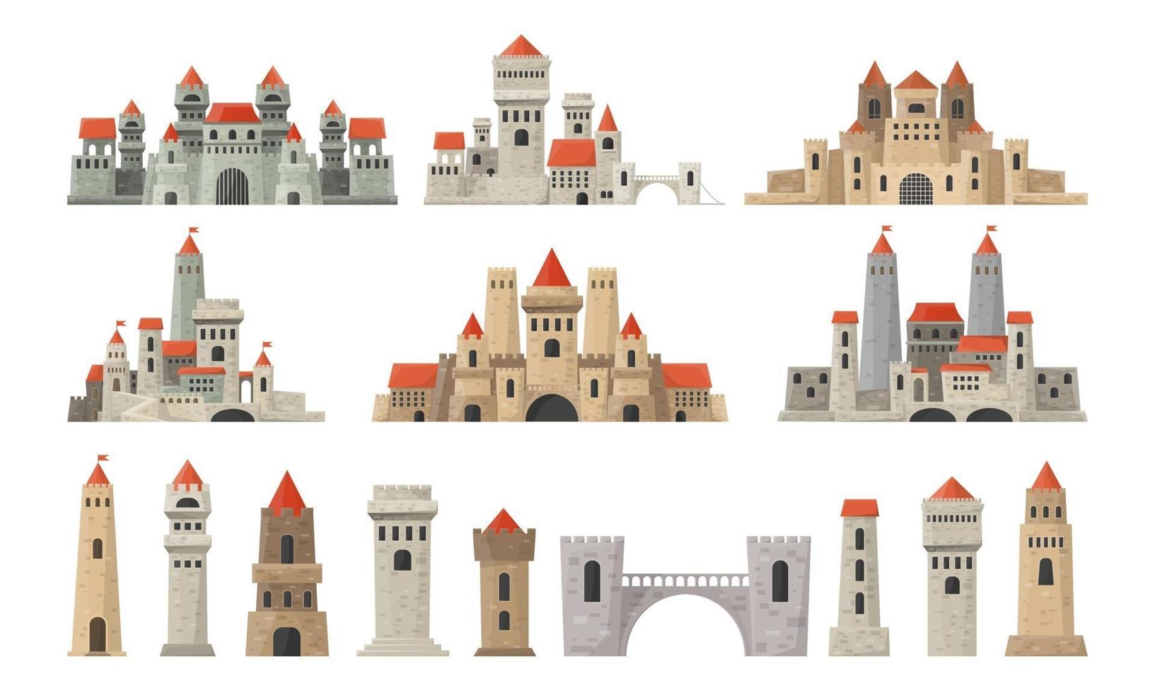 Castle towers set vector