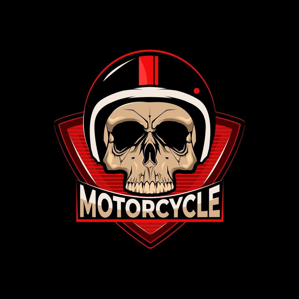 Motorcycle skull with helmet vector