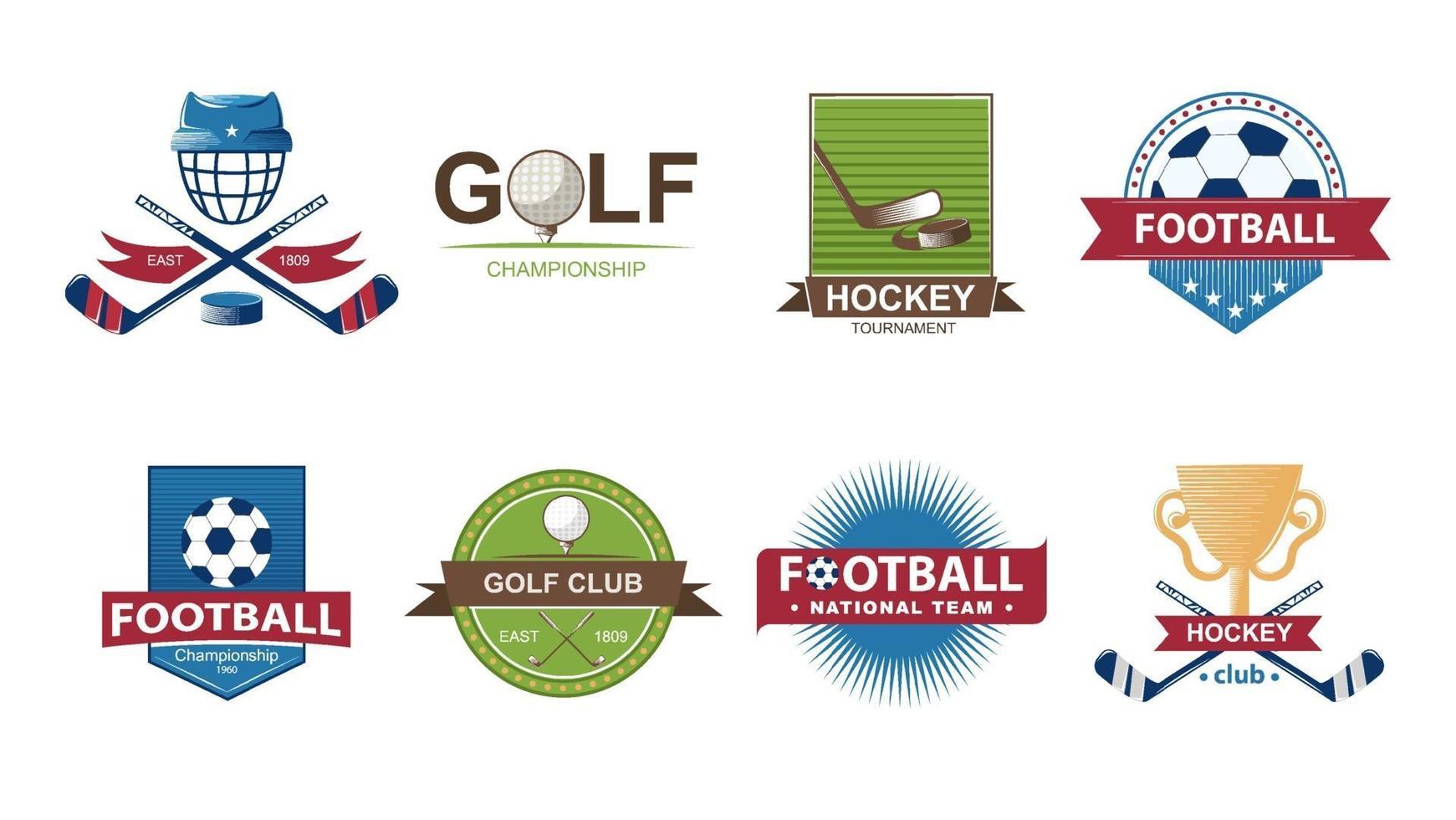 conjunto de emblemas de golf vector