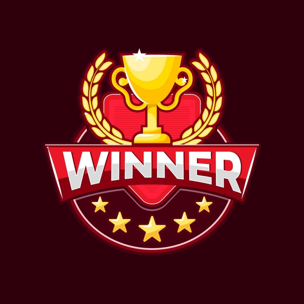 ganador logo dorado vector