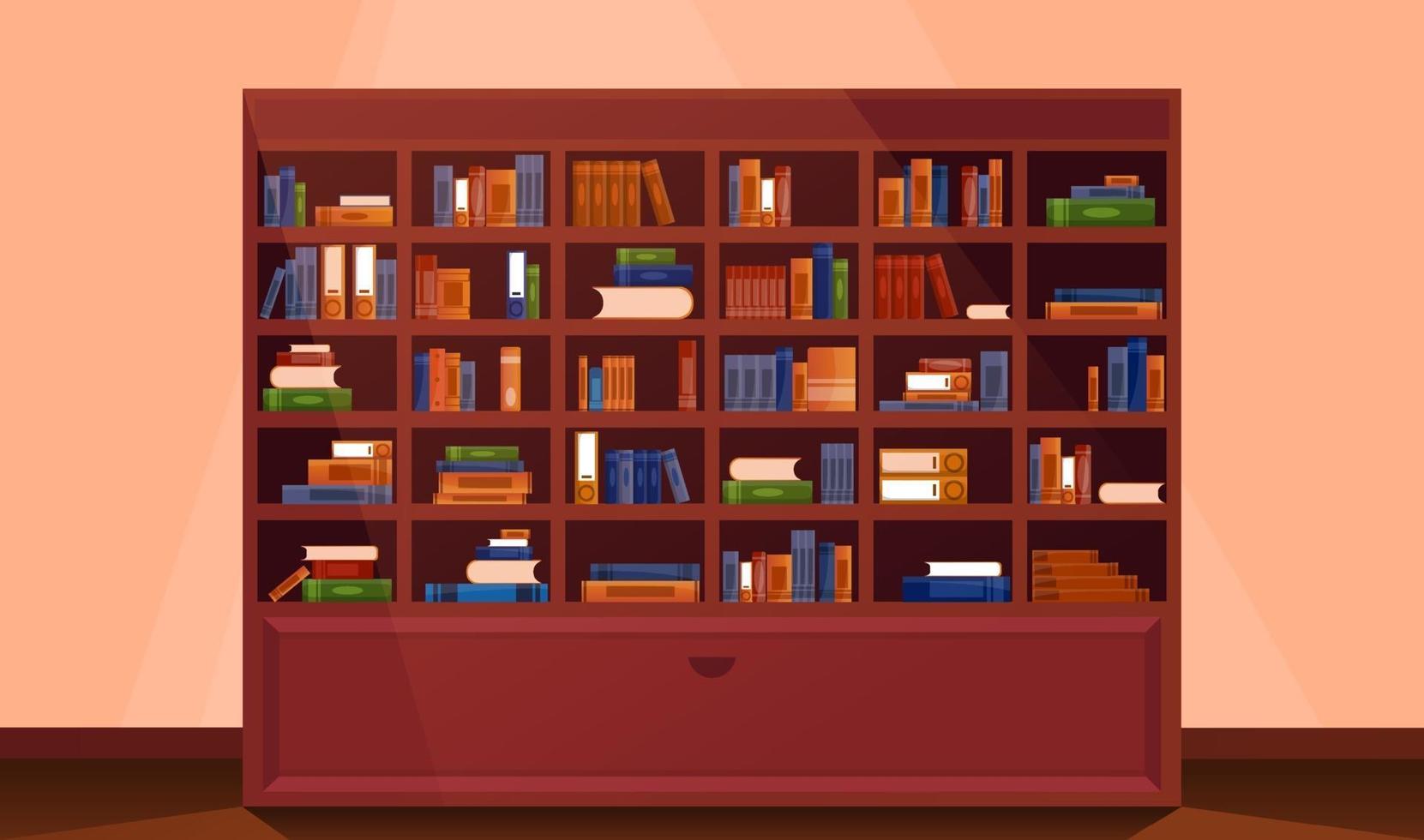 librería gran librería con libros vector