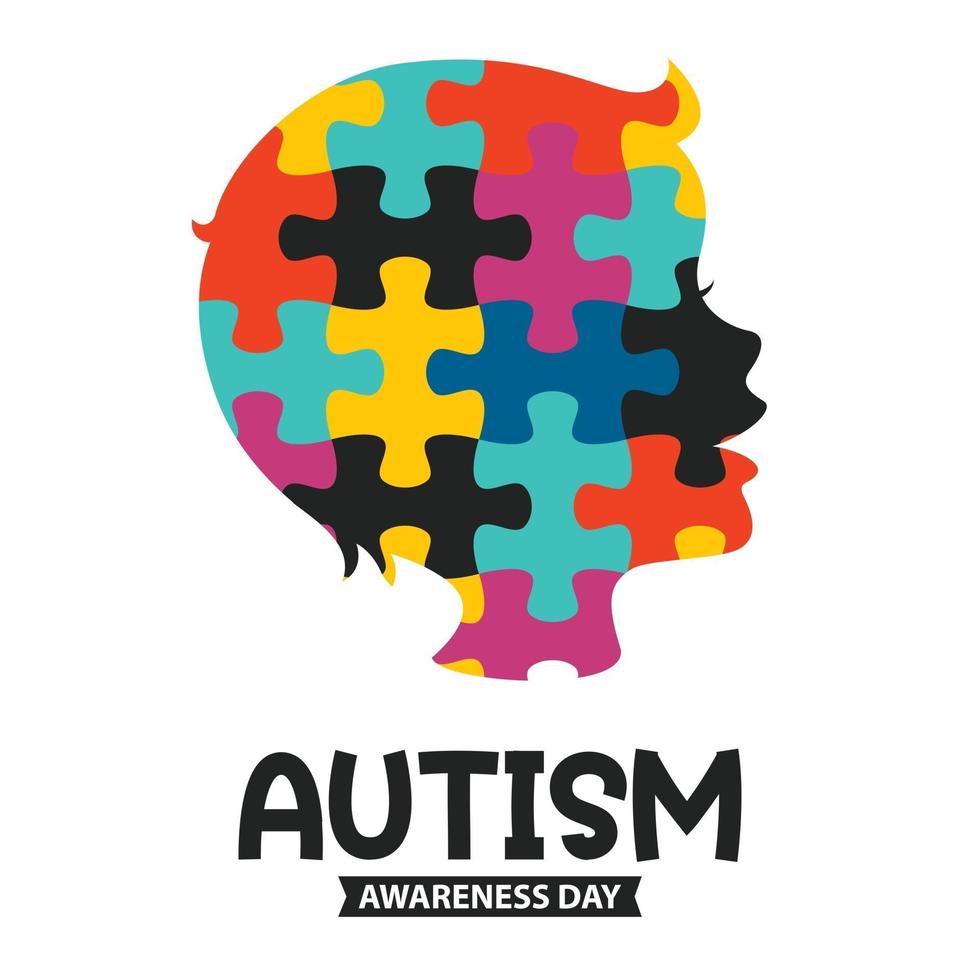 Concept Drawing of Autism Awareness vector