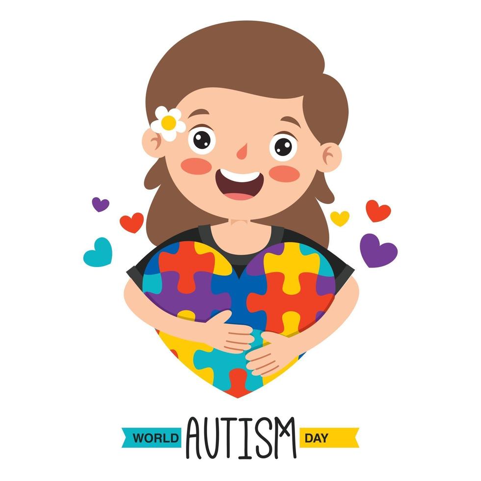 dibujo conceptual de la conciencia del autismo vector