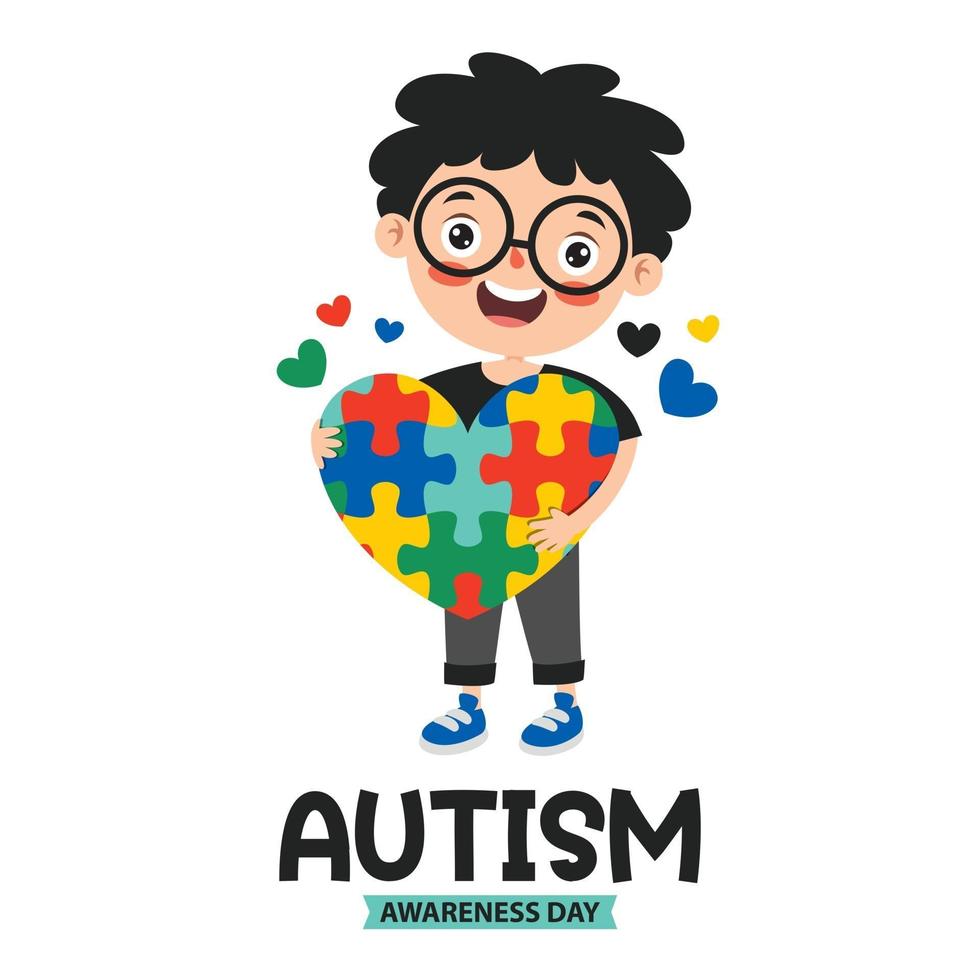 dibujo conceptual de la conciencia del autismo vector