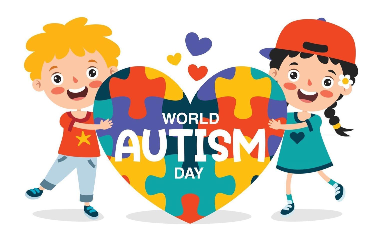 Concept Drawing of Autism Awareness vector
