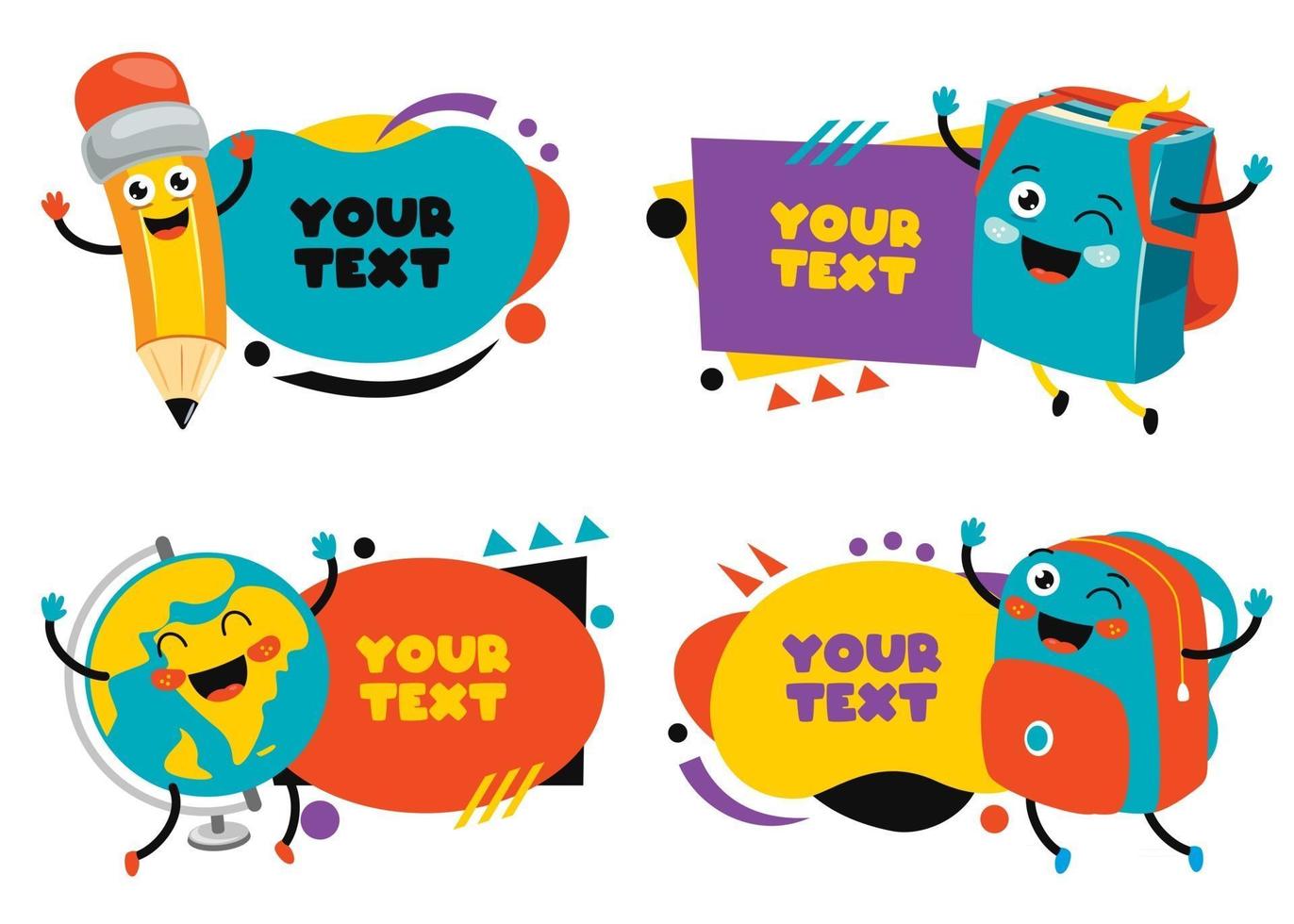 Colorful Speech Bubbles And Labels vector