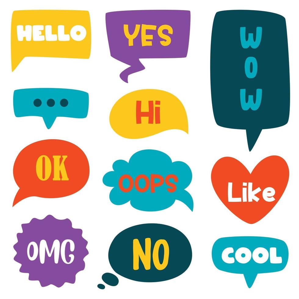 Colorful Speech Bubbles And Labels vector