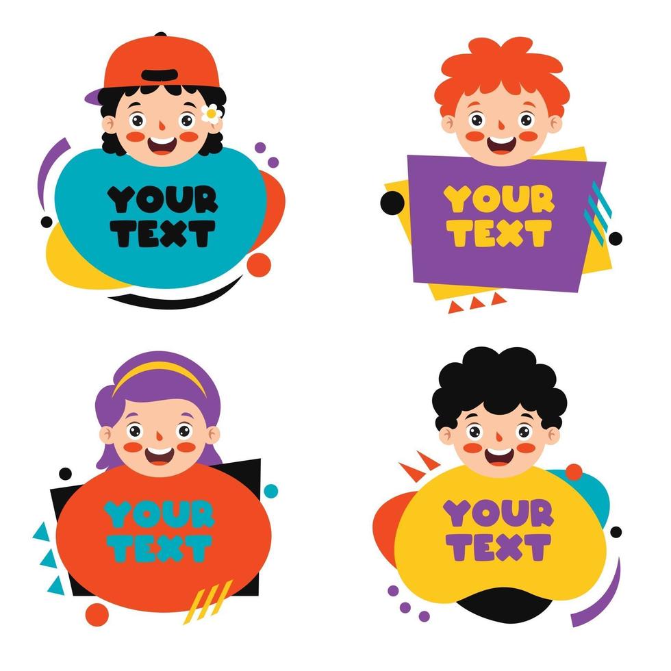 Colorful Speech Bubbles And Labels vector