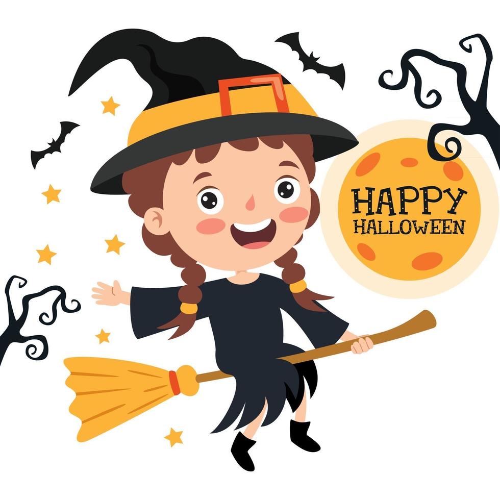 Halloween Concept With Funny Character vector