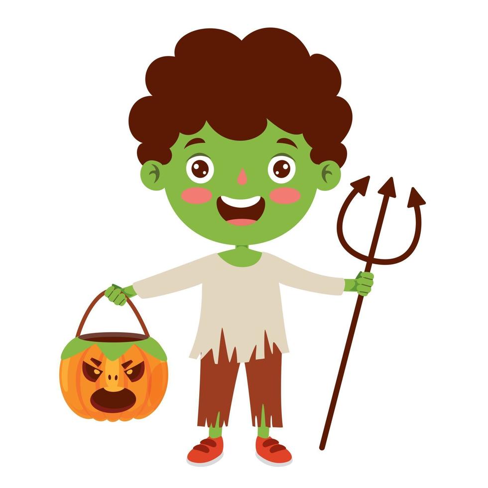 Halloween Concept With Funny Character vector